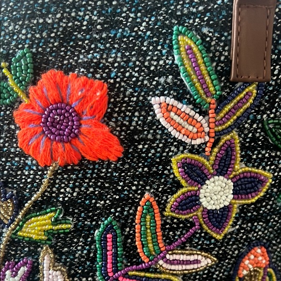 America & Beyond Embroidered Floral Tote Bag - Multi vibrant colors . - Picture 2 of 11